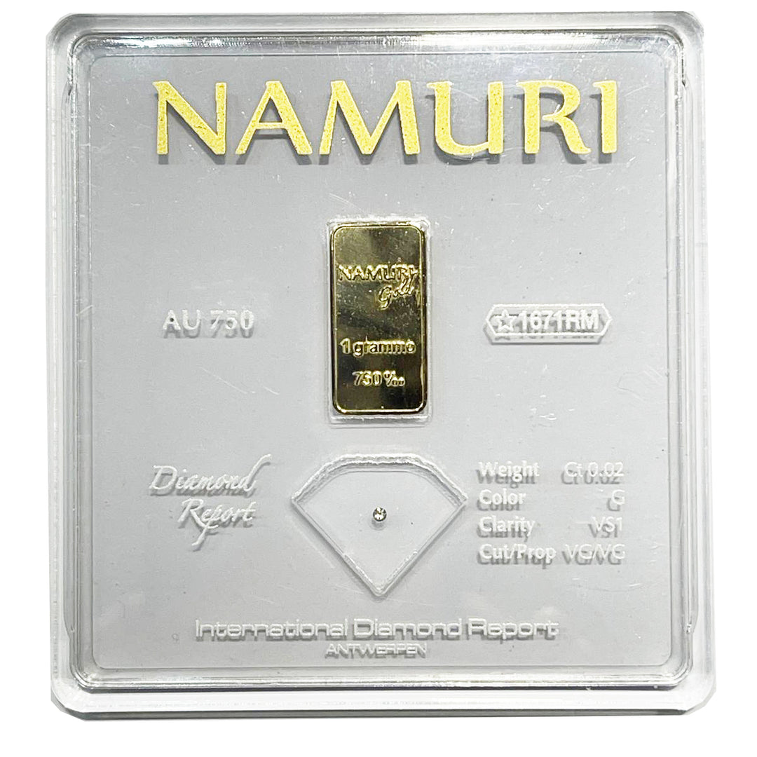 Namuro Lingotto 1 Gold Gram 18KT Diamond 0,02CT G VS1 NDJ/G02GVS