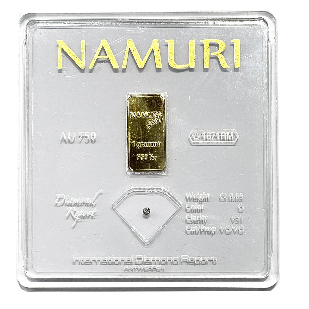 Namuro Lingotto 1 Gold gram 18kt Diamond 0.05ct G VS1 NDJ/G05GVS