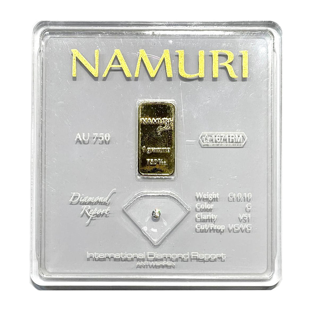 Namuro Lingotto 1 Gold gram 18kt Diamond 0.10ct G V1 NDJ/G10GVS