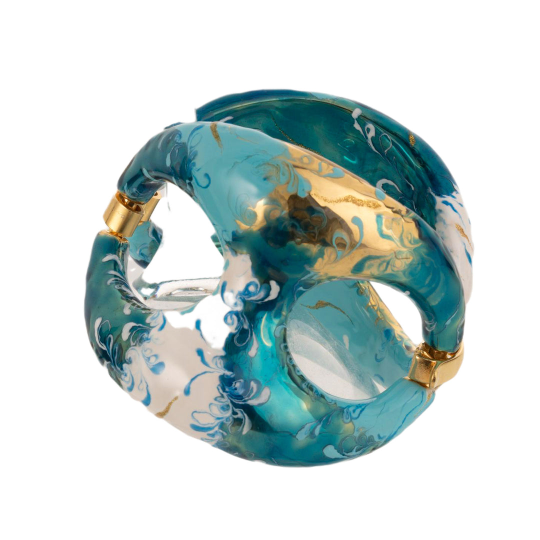 Federica Rossi Sea Collection Bronze Bronze Bronze Bronze Bronze Gold Finish 18kt turquoise enamel and cream fr.br.26
