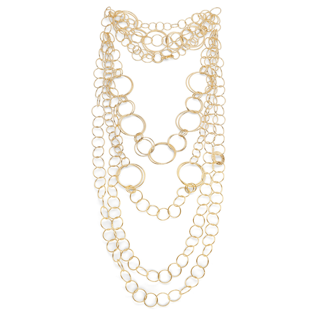 Federica Rossi Long Multifile necklace with bronze rims Pvd Gold 18kt FR.CO.20