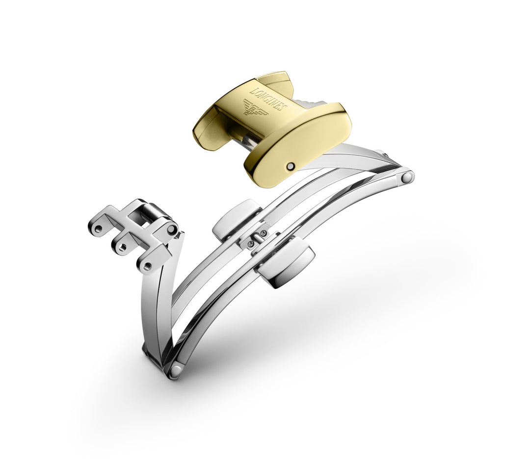 Longines closing Butterfly Deployant buckle steel pvd yellow gold ansa 12mm l639120590