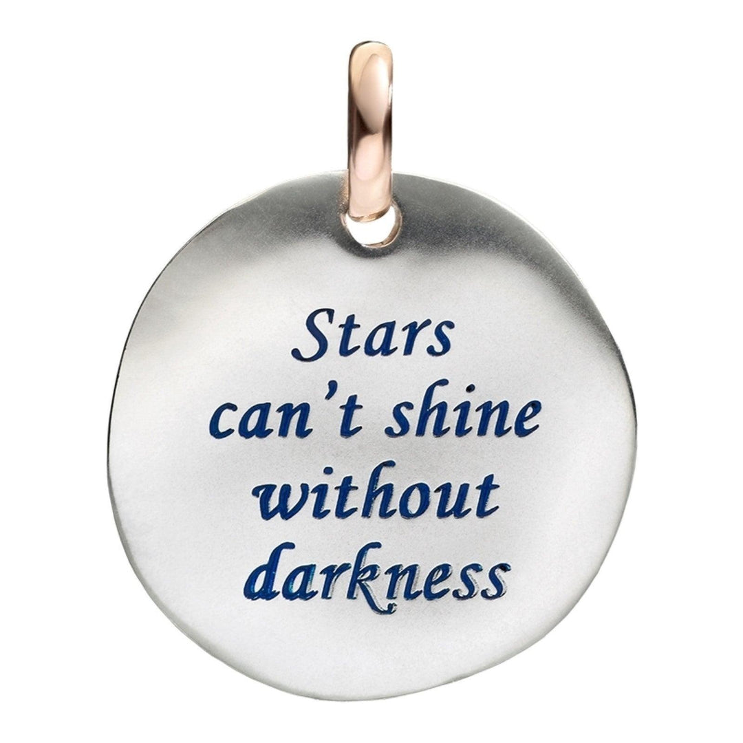 Queriot ciondolo moneta grande Stars Can't Shine Without Darkness argento 925 oro 9kt F12A03M0518 - Gioielleria Capodagli