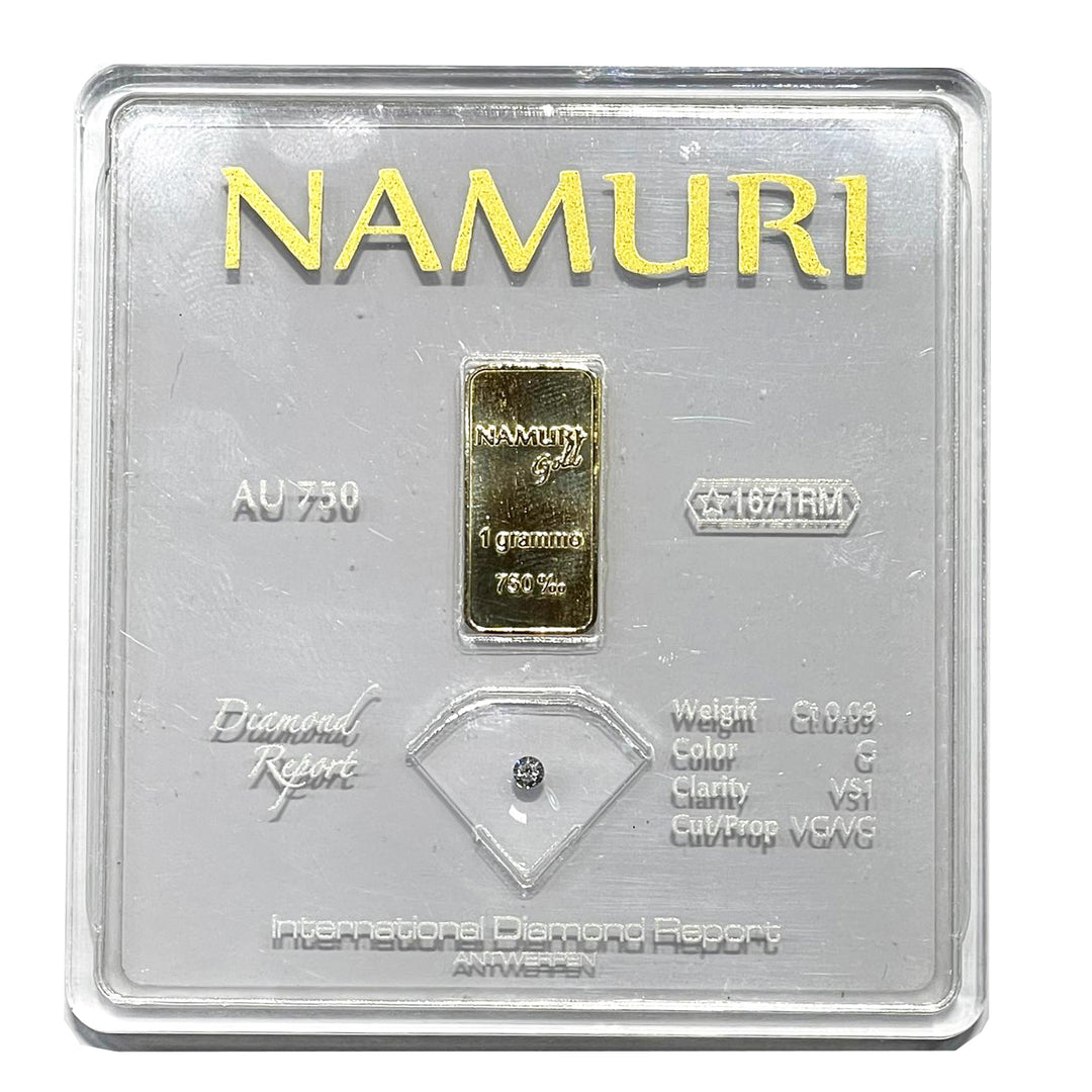 Namuro Lingotto 1 Gold gram 18kt Diamond 0.09ct G VS1 NDJ/G09GVS