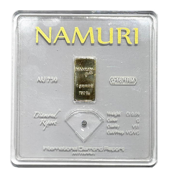 Namuro Lingotto 1 Gold gram 18kt Diamond 0.09ct G VS1 NDJ/G09GVS