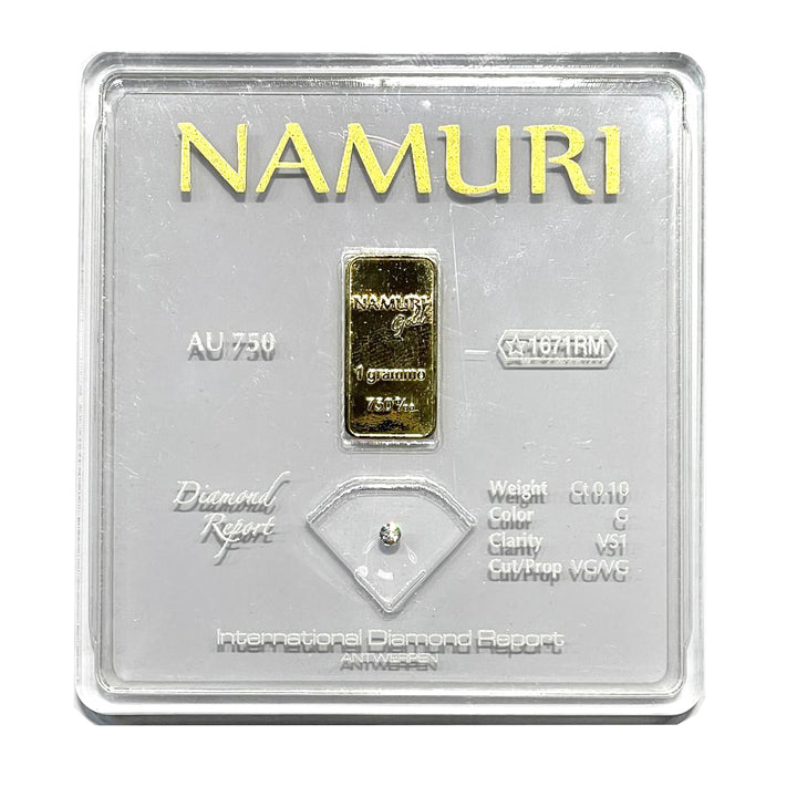 Namuri слитки 1 грамм 18kt золотой алмаз 0,10ct G VS1 NDJ/G10GVS