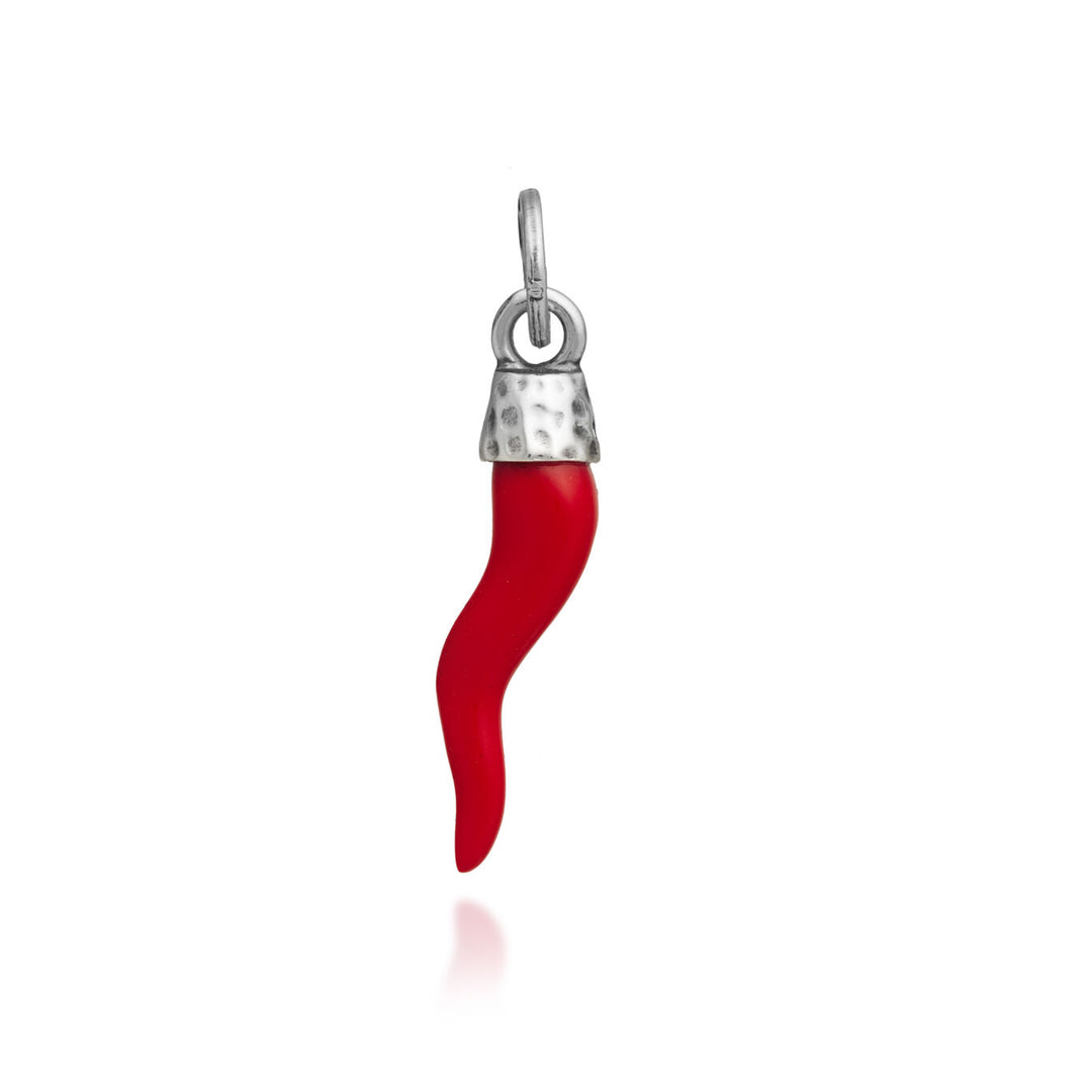 Giovanni Raspini Pendant Pendation Charm Red Horn Conged Silver 925 смола 12039