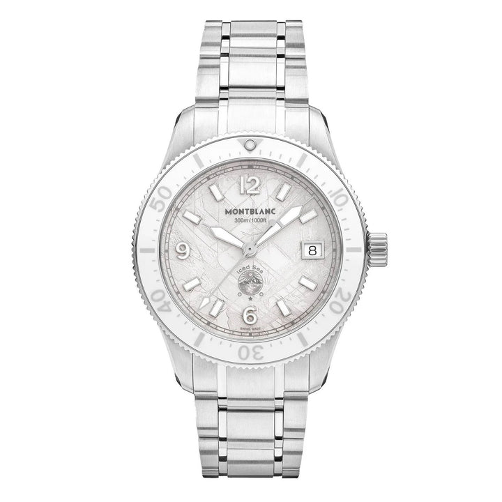 Монббланк Iced Sea Automatic Date Clock 0 кислород 38 мм белая автоматическая сталь 134024