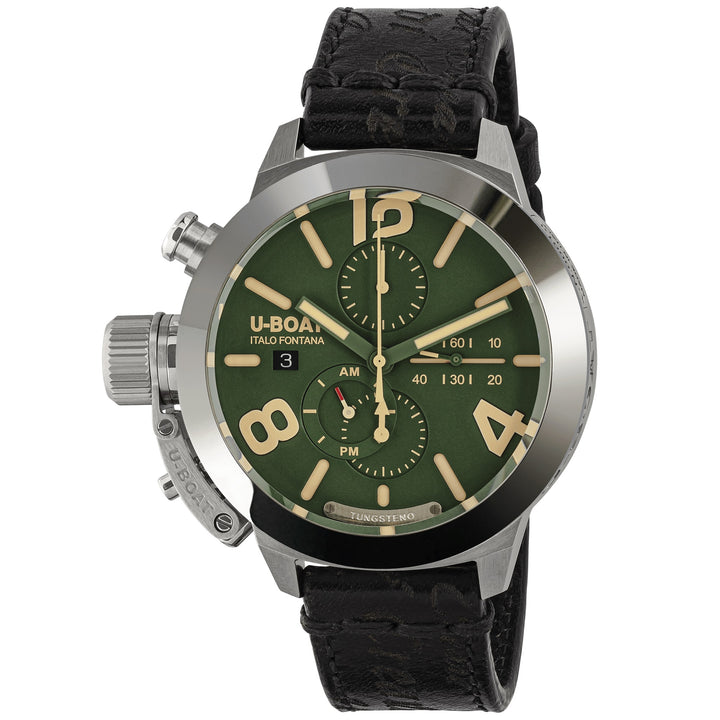 Классические часы с подводной лодкой 45 Tungsteno CAS Green 45mm Автоматическая зеленая сталь 9581