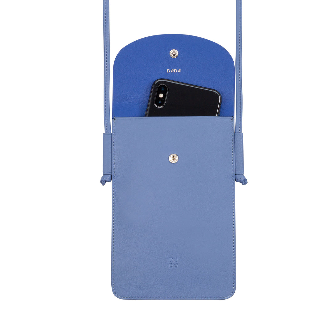 Dudu Case Case Cell Coll Кожаная шея, корпус держателя смартфона до 6,7 дюйма с кнопкой, регулируемым плечевым ремнем, тонким дизайном