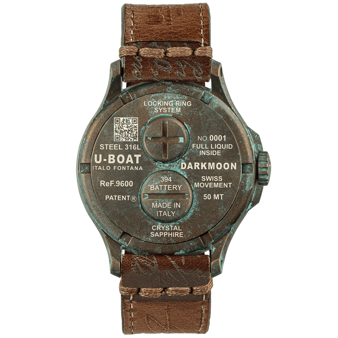 Подводная лодка Darkmoon Watch Уникальная 44-мм кварцевая стальная отделка Pvd Bronze 9600