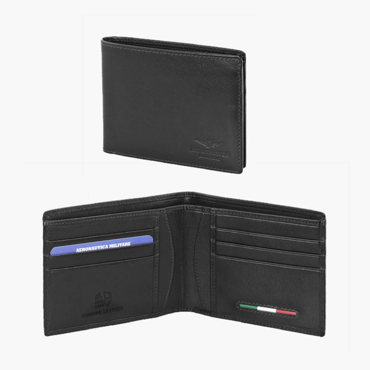 Aeronautica Military Men's Leather Wallet Line Target AM171-NE