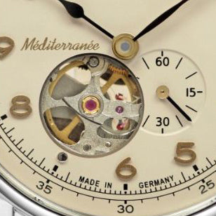 Zeppelin Clock LZ121 MediterRaranèe Automatic Open 40 мм бежевая автоматическая сталь 966-5