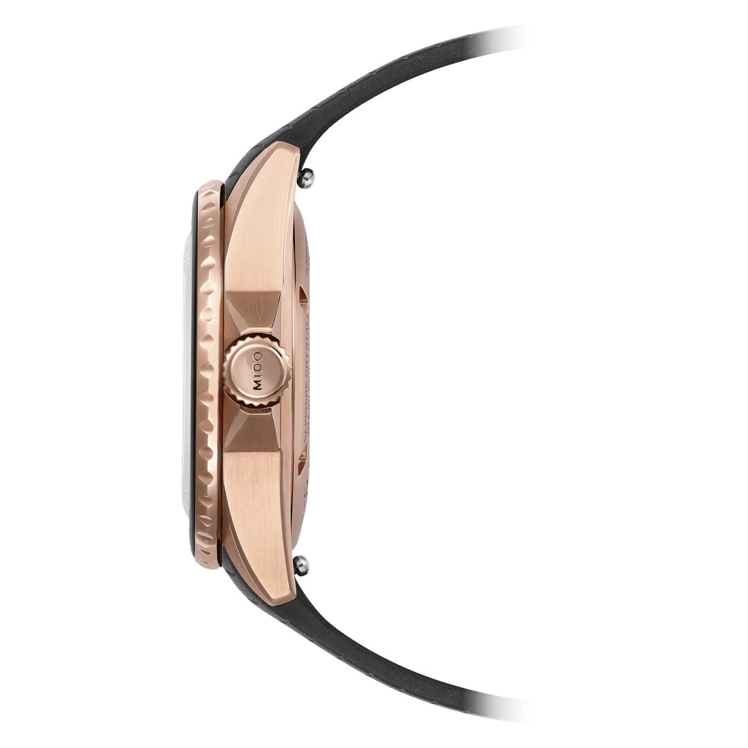 Часы Mido Ocean Star Lady 36,5 мм, черные, автоматические, стальные, с PVD-покрытием, отделка розовым золотом M026.207.37.056.00