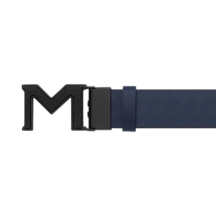Монтбланк обратимый ремень с пряжкой M Extrem 3.0 Blue/Black Plome 198648