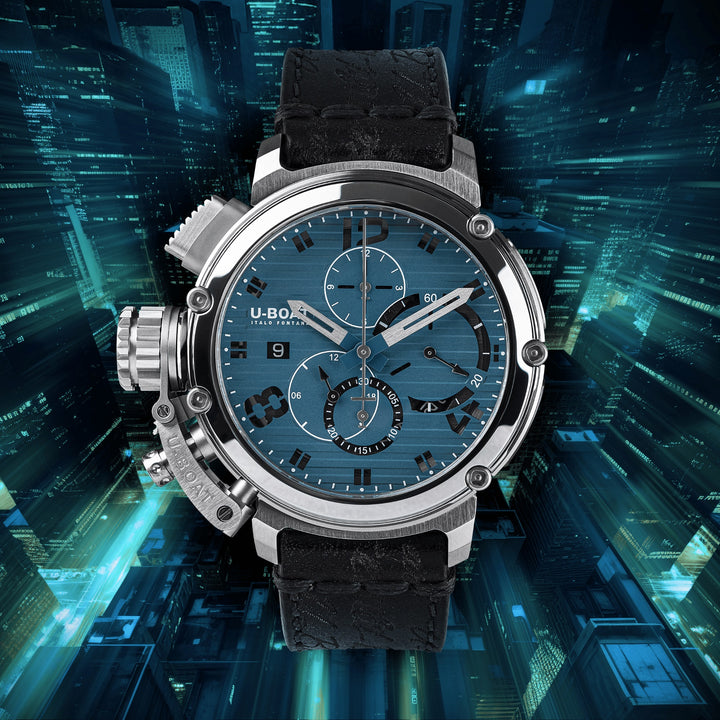 Подводная лодка Химера Chimera Chrono SS 300 Limited Edition 46 мм синяя автоматическая сталь 9589 часов