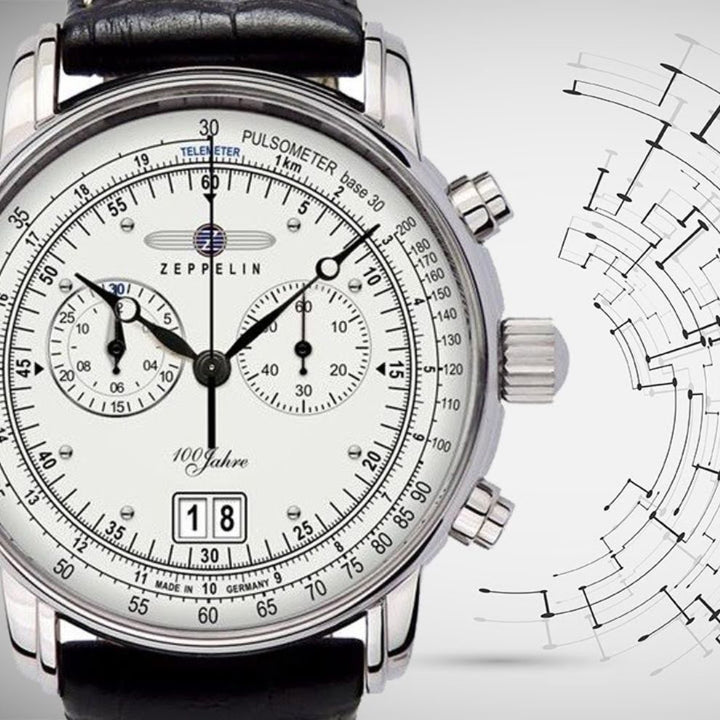 Zeppelin Clock 100 лет Zeppelin Chronograph 42-мм серебряный кварцевый сталь 7690-1