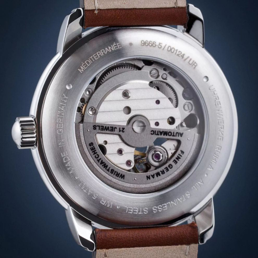 Zeppelin Clock LZ121 MediterRaranèe Automatic Open 40 мм бежевая автоматическая сталь 966-5