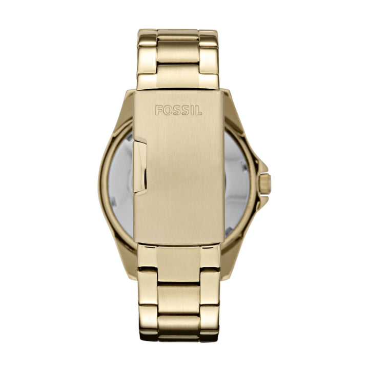 Многофункциональные часы Fossil Riley 38mm Champagne Кварцевая сталь PVD желтое золото ES3203