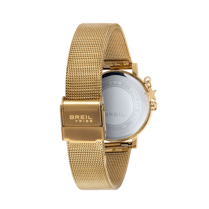 Breil watch Emily 30mm white cubic zirconia quartz steel finish ip gold ew0787