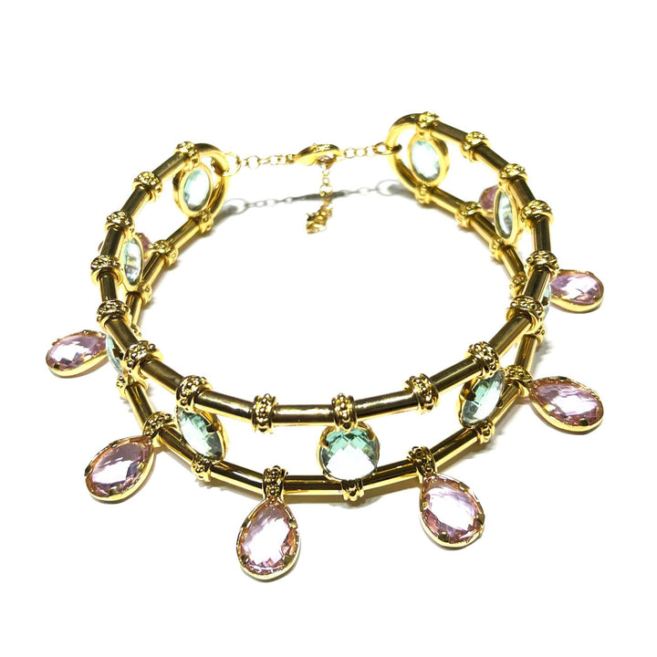 Federica Rossi chiker necklace bronze bronze pvd gold 18kt crystals fr.co.21