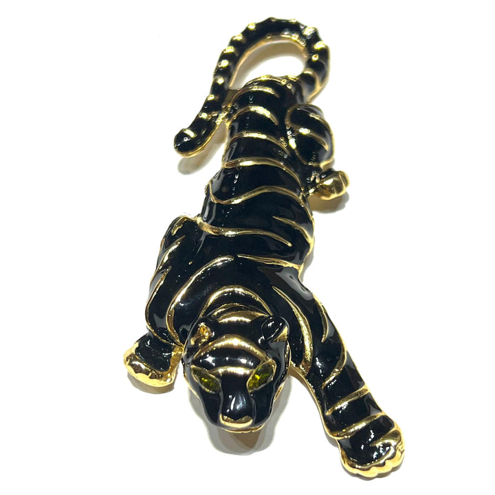 Federica Rossi Pantera Spilla Bronze Finish Pvd Gold Yellow 18kt enamel fr.sp.04