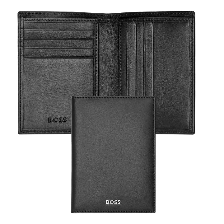Карты карт Hugo Boss Складывание классического плавного черного HLE403A