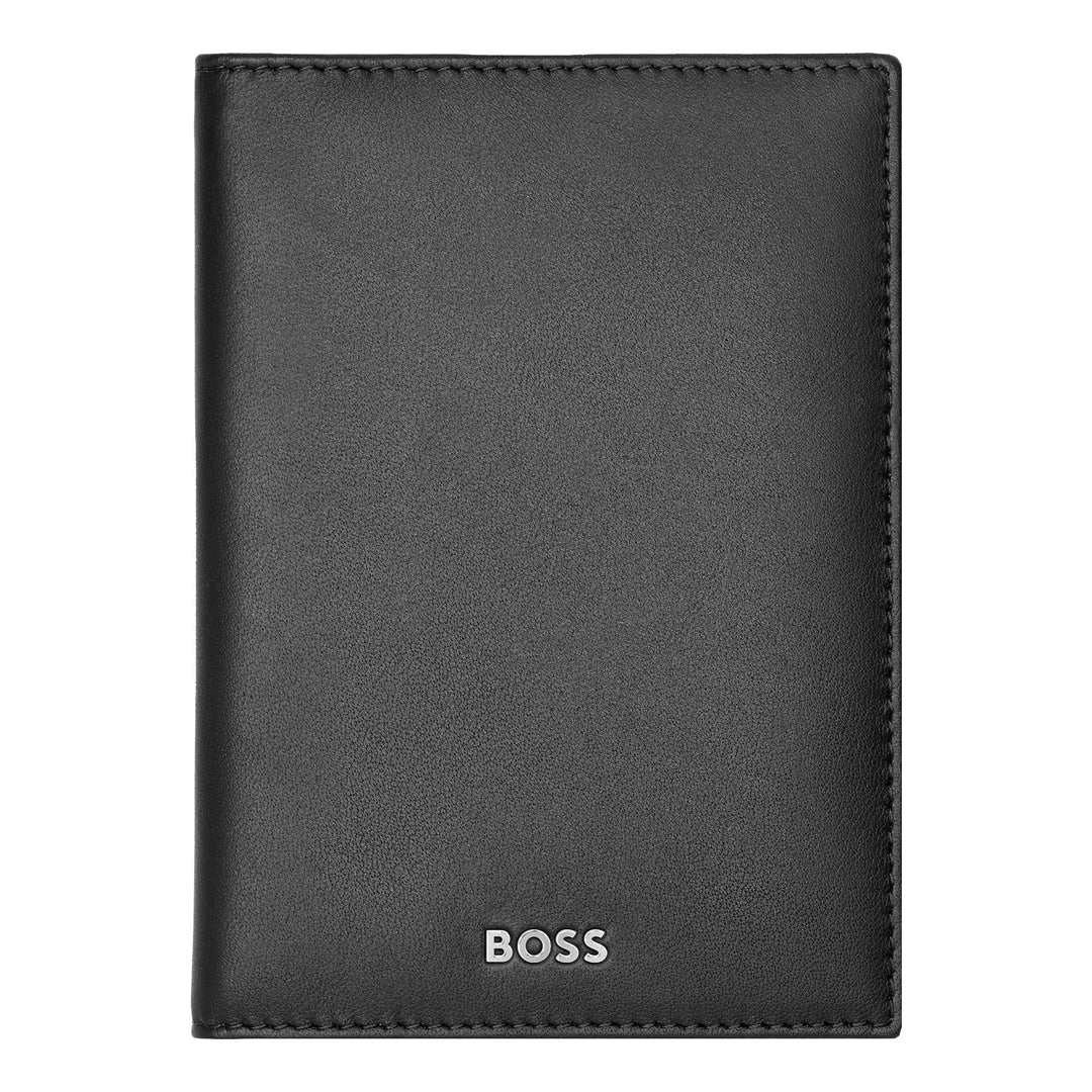 Карты карт Hugo Boss Складывание классического плавного черного HLE403A