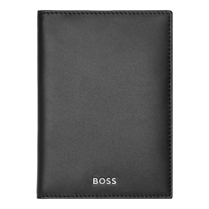 Карты карт Hugo Boss Складывание классического плавного черного HLE403A