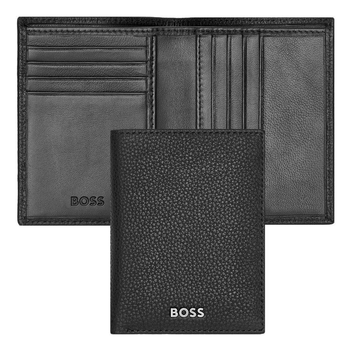 Hugo Boss Card Cards Folding Classic Grained Black Hle416a