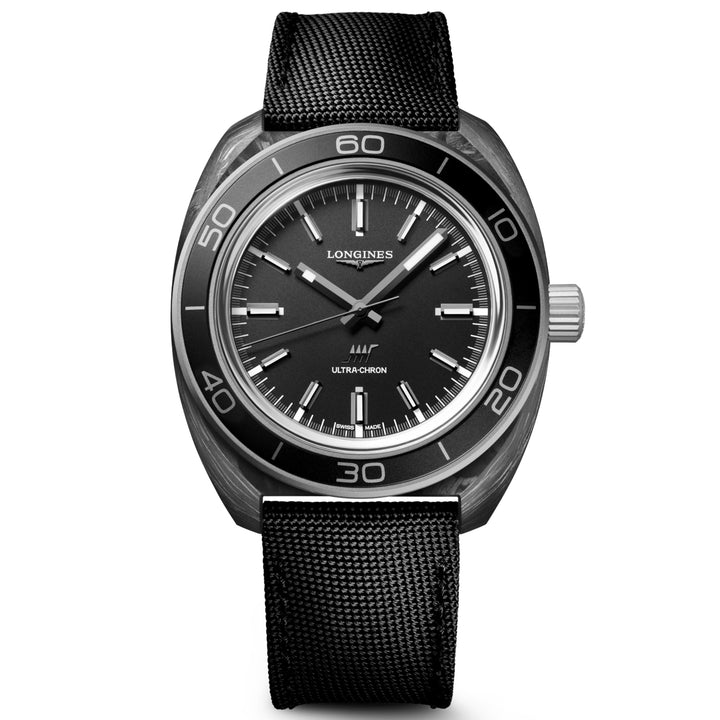 Longines Ultra -Chron Carbon 43 -мм часовой антрацит автоматический титановый и углерод L2.839.4.52.2