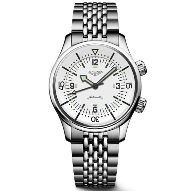 LONGINES LEGEND DIV 38MM WATCH AUTOMATIC WHITE STEEL L3.764.4.99.6
