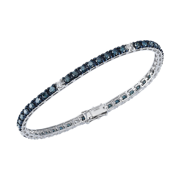 Sidelobe tennis bracelet 18kt white gold blue diamonds M 5188-10-1-BB