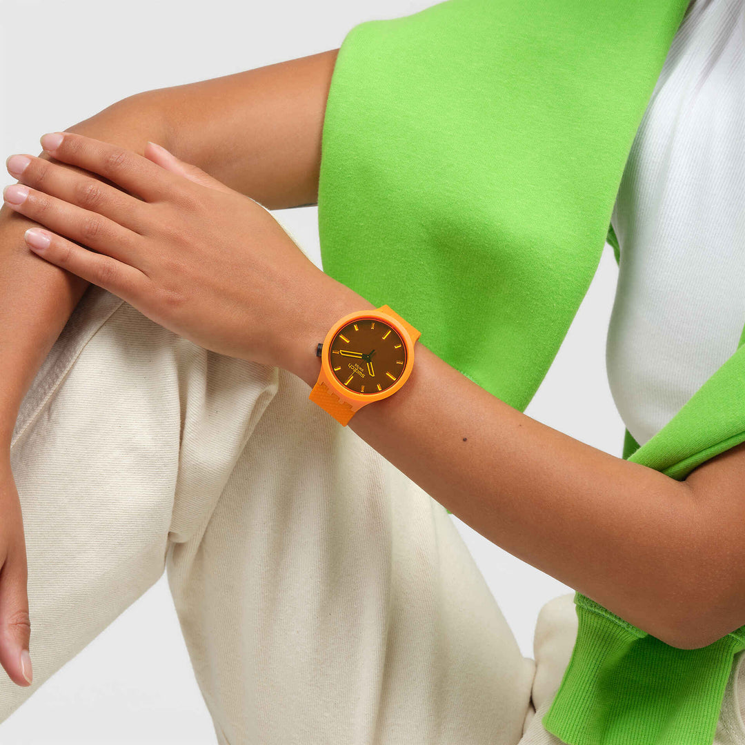 Наручные часы Swatch Crushing Orange Originals Big Bold 47mm SB05O102