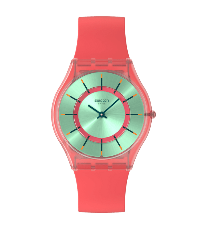 Swatch Minty Mango Dream Originals кожа 34 -мм часы часов