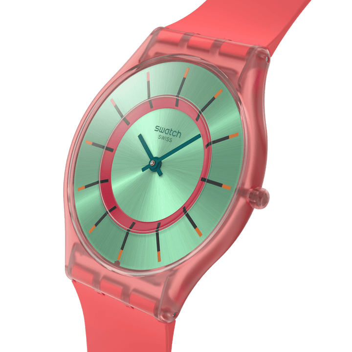 Swatch Minty Mango Dream Originals кожа 34 -мм часы часов