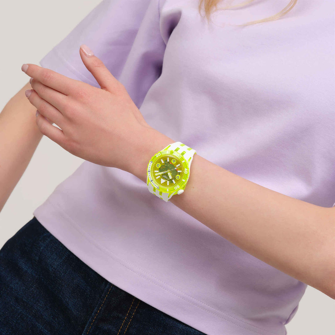 Swatch Scubqua Yellow 44mm Sscu09J100 watch