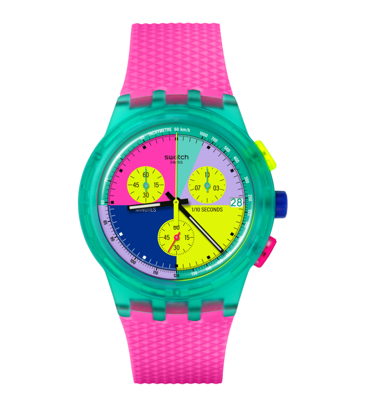 Часы Swatch NEON FLASH ARROW Originals Chrono 42mm SUSG408