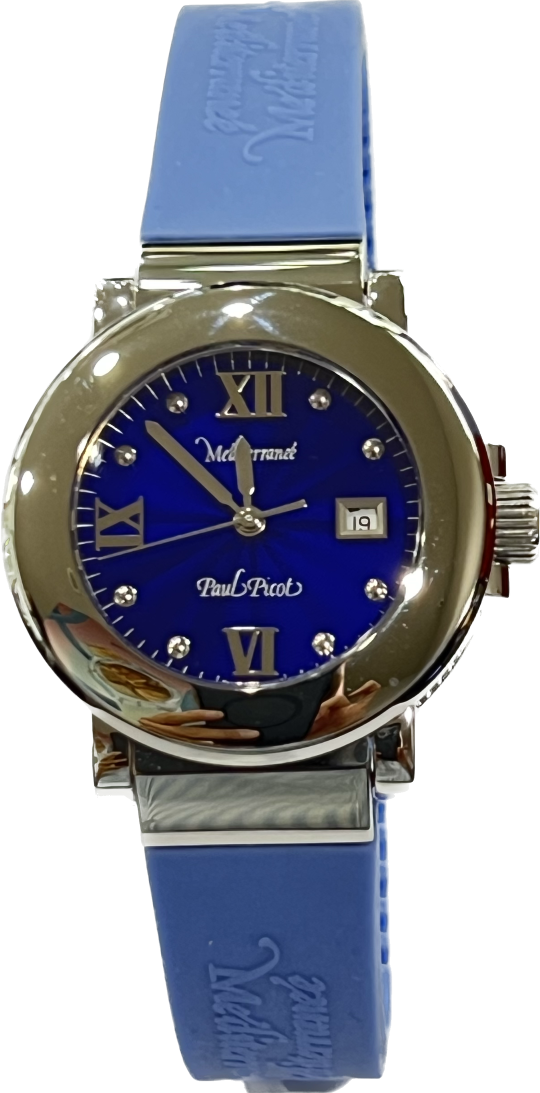 Paul Picot Mediterranean watch '36mm blue quartz steel 4108Az