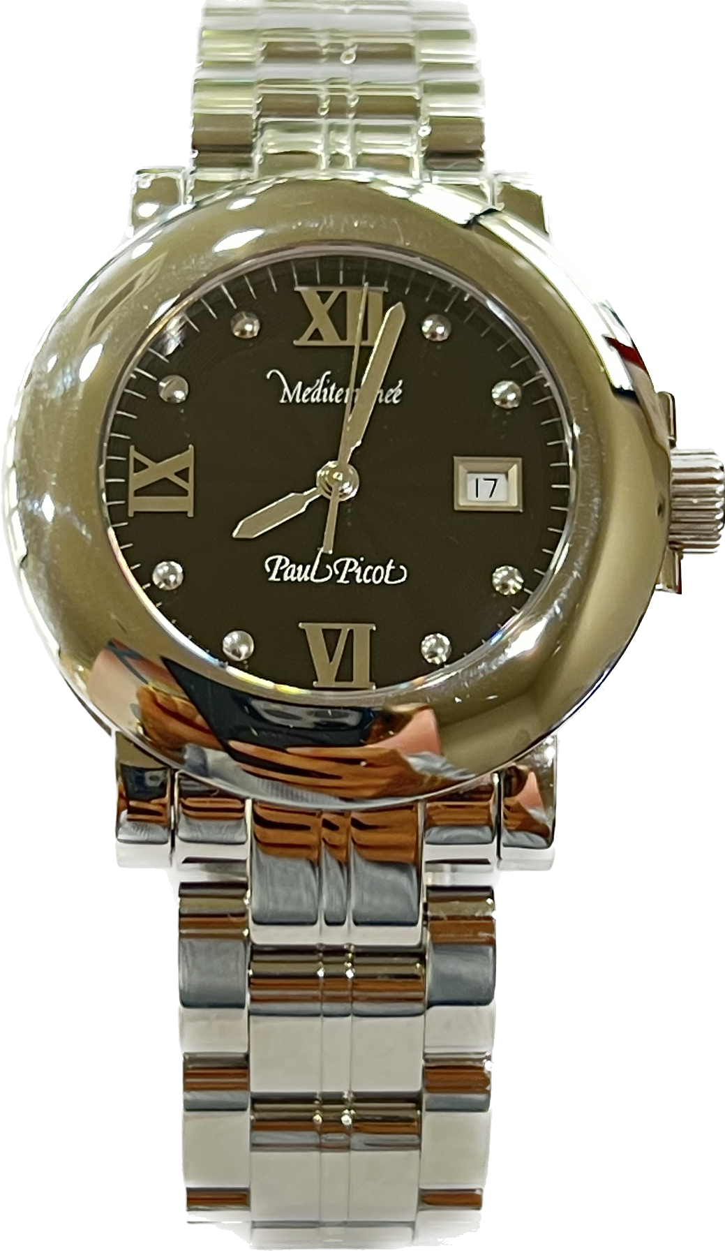 Пол Пико Средиземноморские часы '36 -мм черная кварцевая сталь 4108 NE