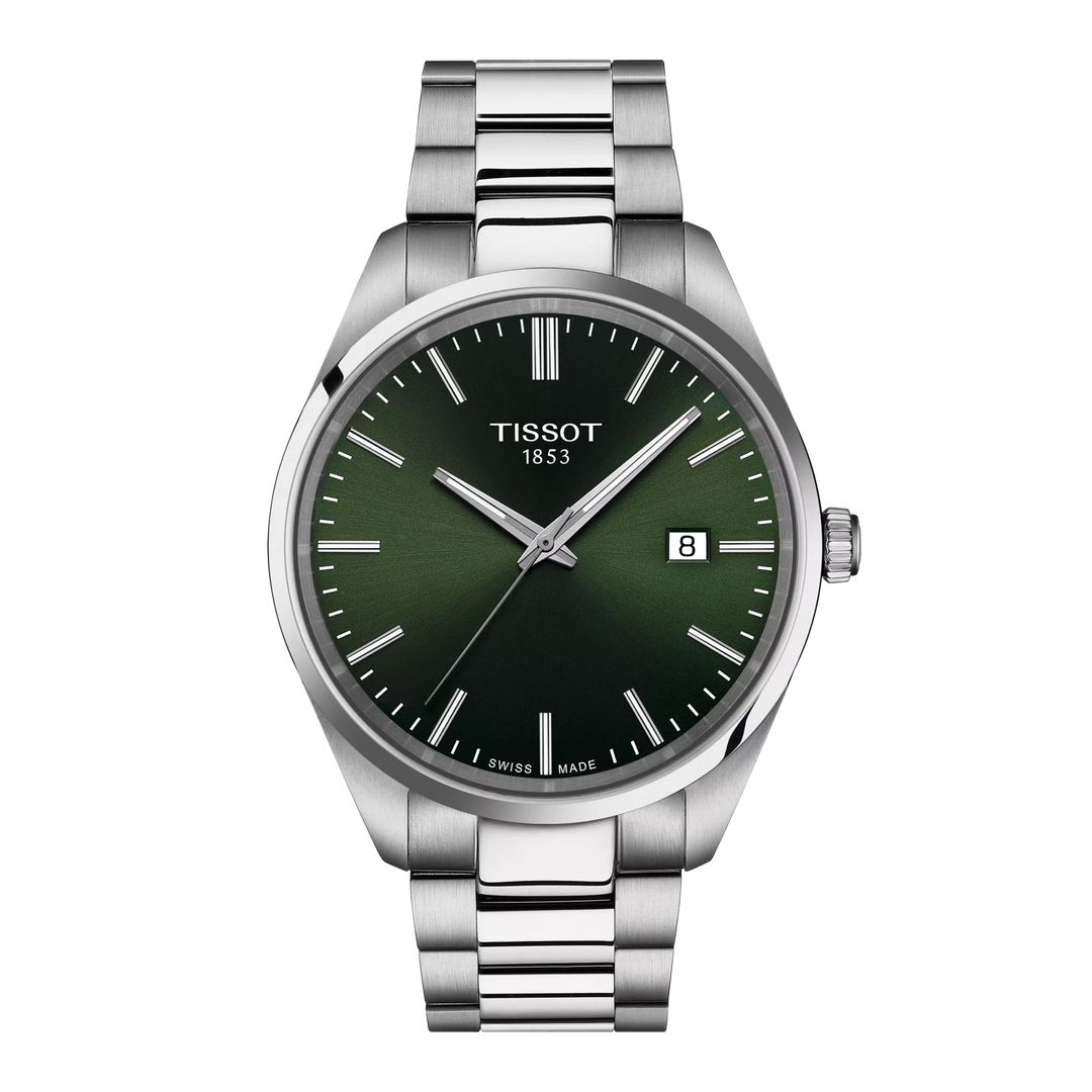 Tissot watch pr 100 40mm green quartz steel t150.410.11.091.00