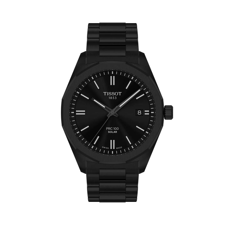 Tissot Clock PRC 100 Solar 39mm Black Quartz Steel Finish Pvd Black T151.422.33.051.00