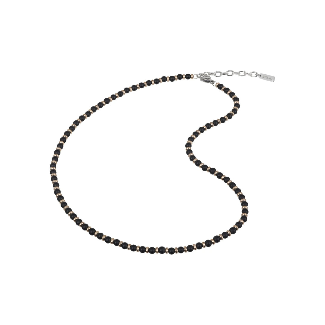 Breil ожерелье черный Onyx стали отделка IP розовый оникс TJ2410