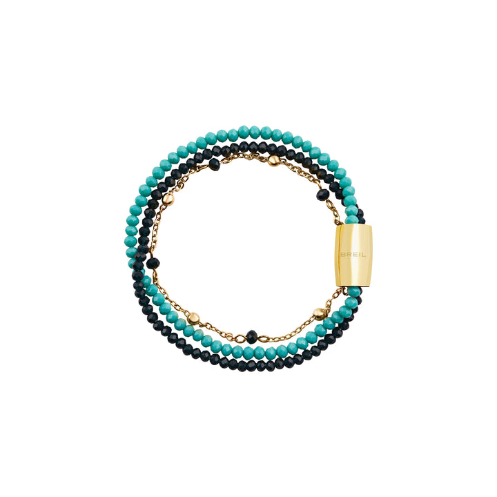 Брейк магнитная браслетная система Elebmement Small Aqua Steel Bracelet IP Gold Crystal TJ3769