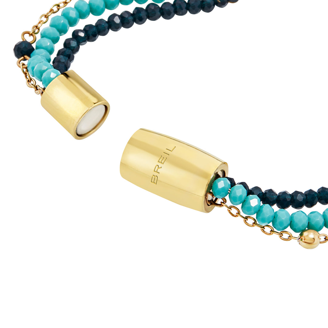 Брейк магнитная браслетная система Elebmement Small Aqua Steel Bracelet IP Gold Crystal TJ3769