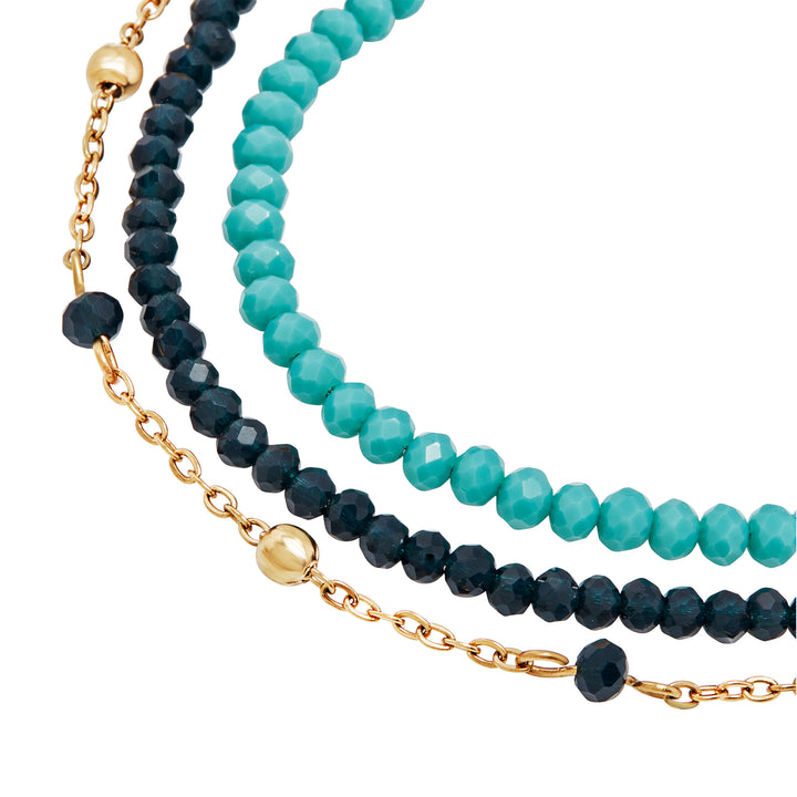 Брейк магнитная браслетная система Elebmement Small Aqua Steel Bracelet IP Gold Crystal TJ3769