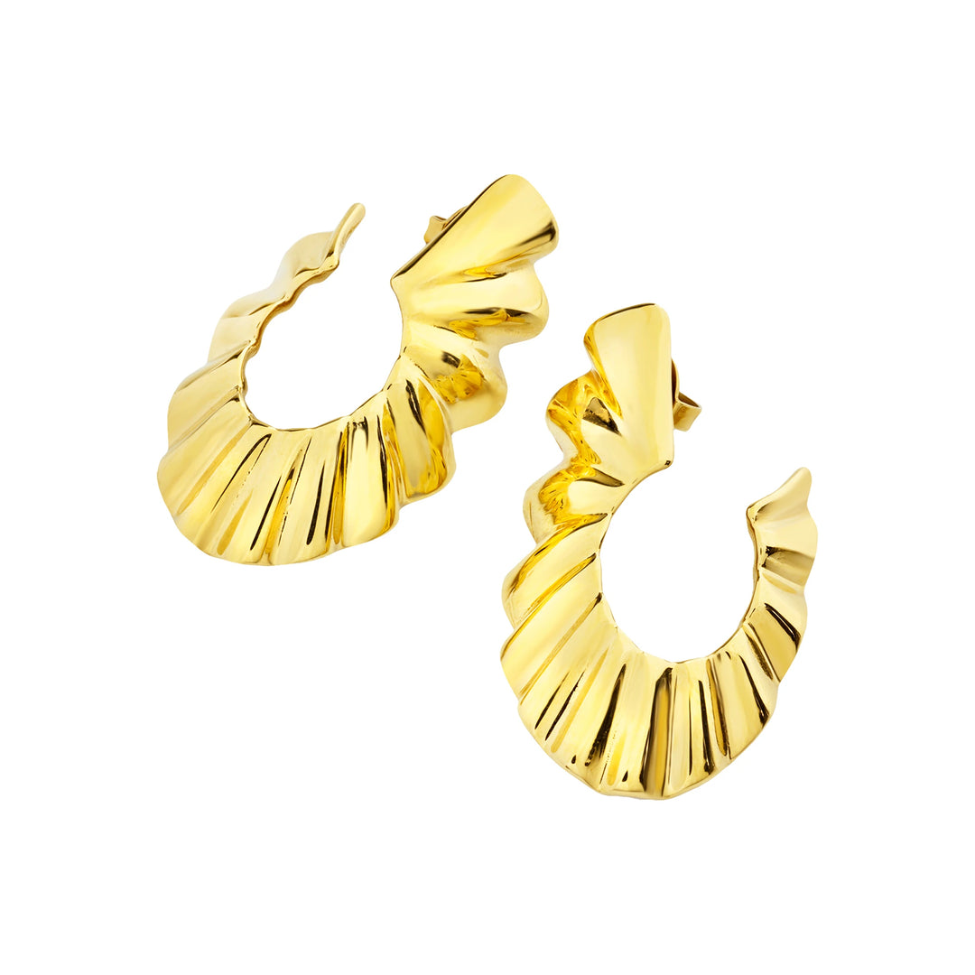 Breil Earrings Plissè Steel Finish IP Gold TJ3794