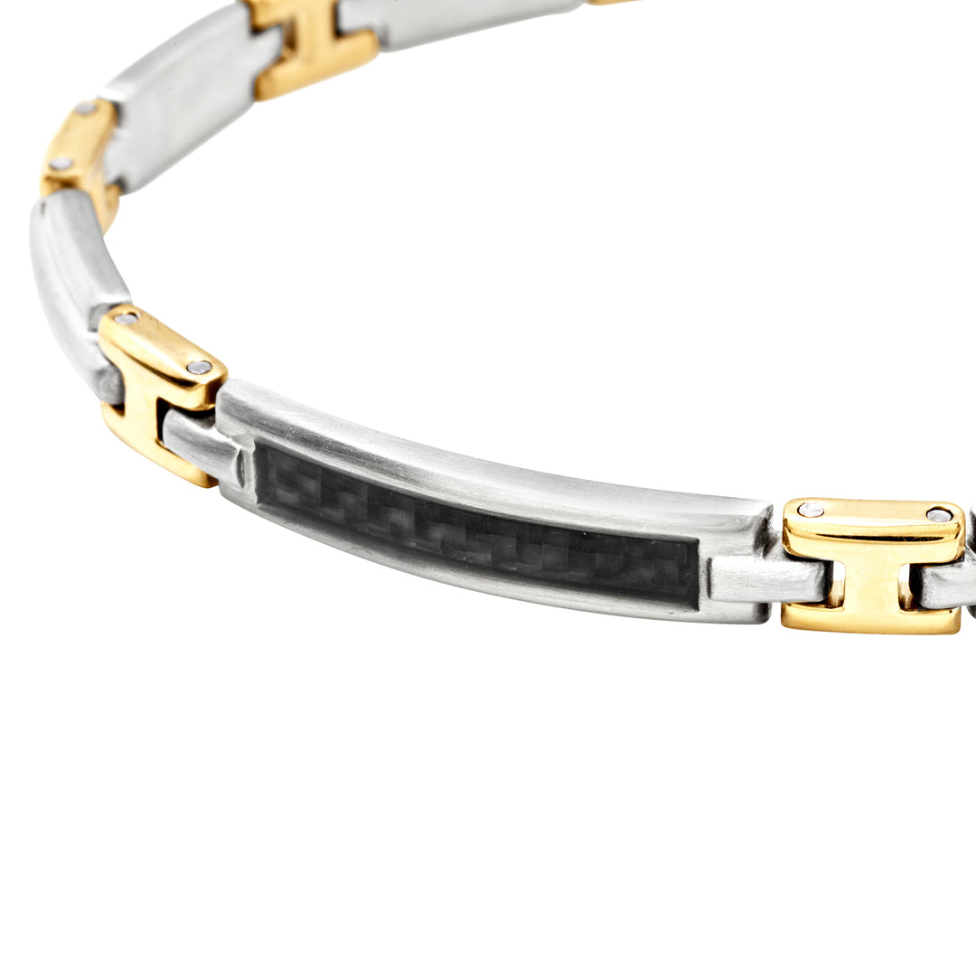 Breile Radiant bracelet fiber carbon fiber steel finishes ip gold tj3851