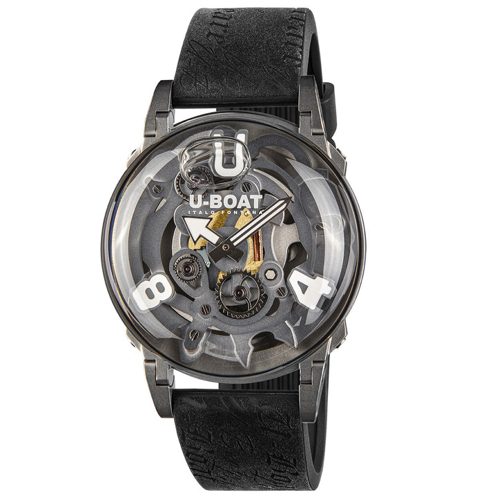 U-Boat U-65 SS White 44mm Watch Skeleton Quartz Steel U-3354