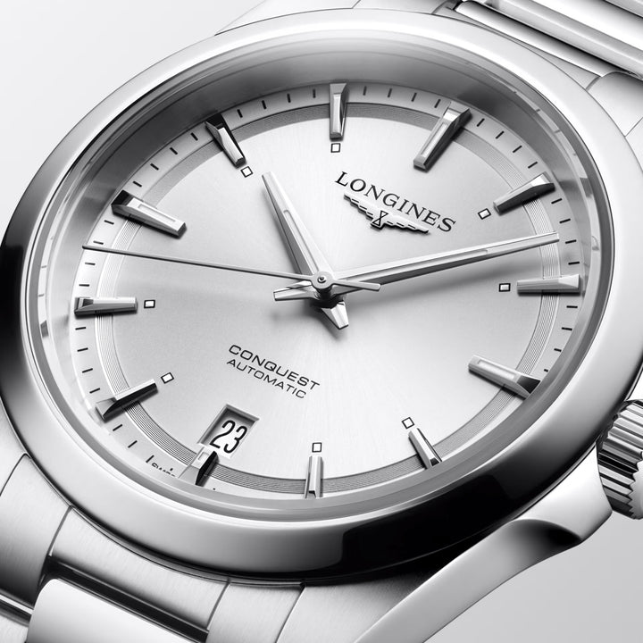 Longines Conquest 38 мм автоматические серебряные часы L3.720.4.72.6